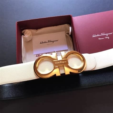 white and gold ferragamo belt cheap